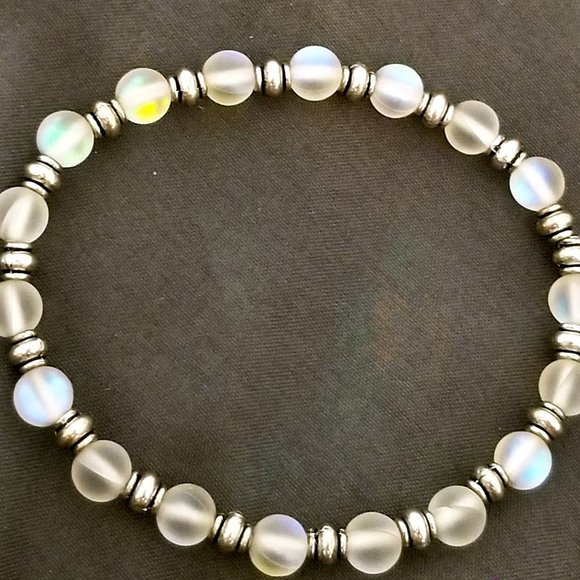 Mermaid Glass Opal Aurora Bracelet Stretch - Picture 1 of 2